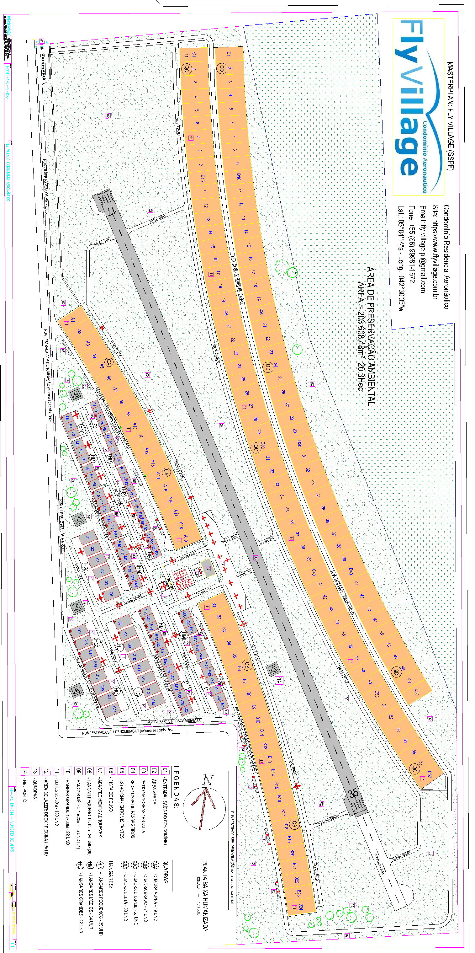 Implantação do empreendimento Fly Village