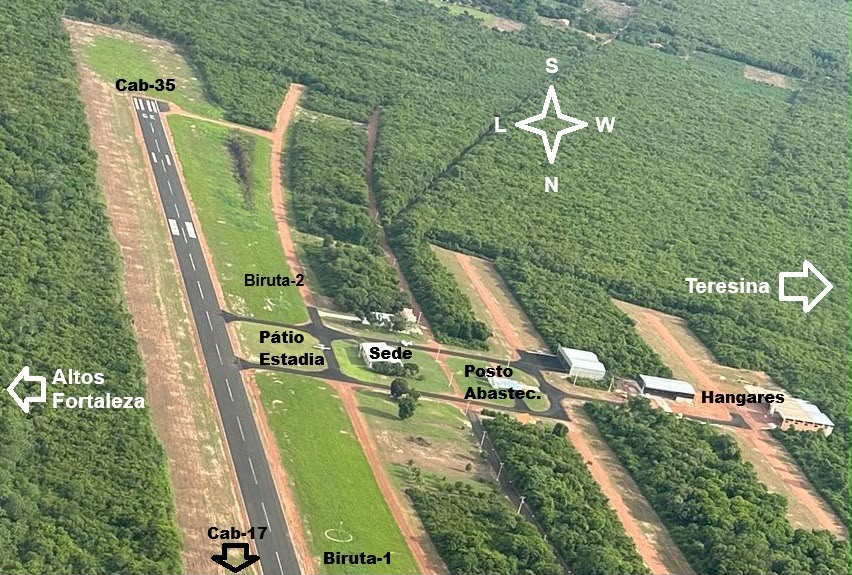 Vista aérea da pista do Fly Village